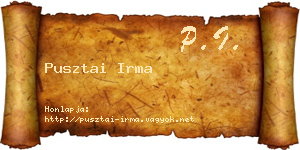 Pusztai Irma névjegykártya