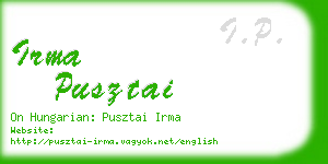 irma pusztai business card